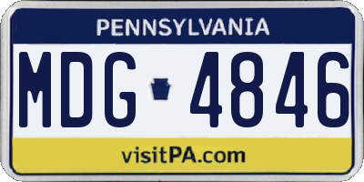 PA license plate MDG4846