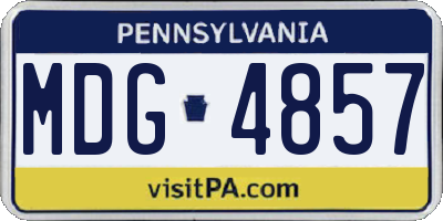 PA license plate MDG4857