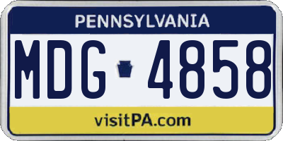PA license plate MDG4858