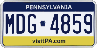 PA license plate MDG4859