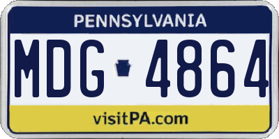 PA license plate MDG4864