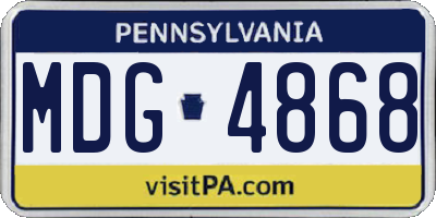 PA license plate MDG4868