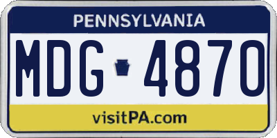 PA license plate MDG4870