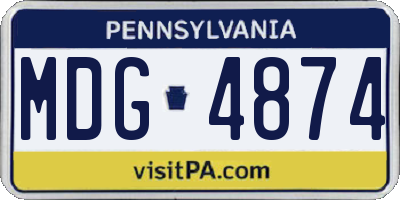 PA license plate MDG4874