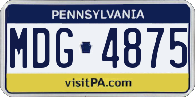 PA license plate MDG4875