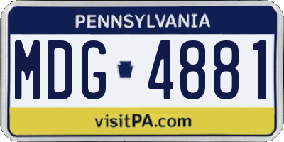 PA license plate MDG4881