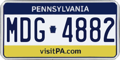 PA license plate MDG4882
