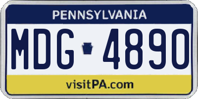 PA license plate MDG4890