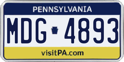 PA license plate MDG4893