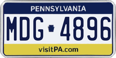 PA license plate MDG4896