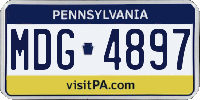 PA license plate MDG4897