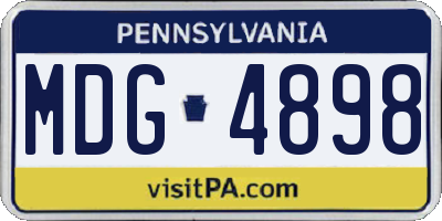 PA license plate MDG4898