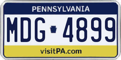 PA license plate MDG4899