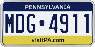 PA license plate MDG4911