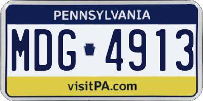 PA license plate MDG4913