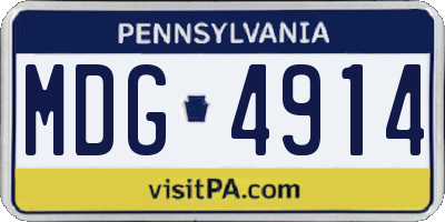 PA license plate MDG4914