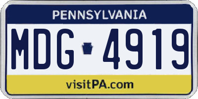 PA license plate MDG4919