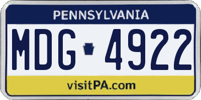 PA license plate MDG4922