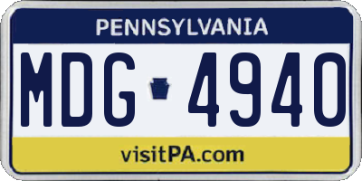 PA license plate MDG4940