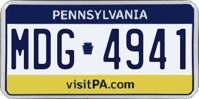 PA license plate MDG4941
