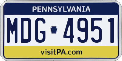 PA license plate MDG4951