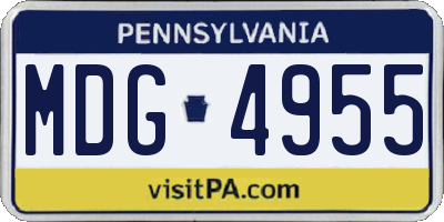 PA license plate MDG4955