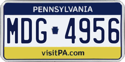 PA license plate MDG4956