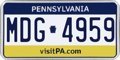 PA license plate MDG4959