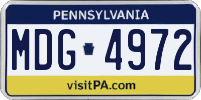 PA license plate MDG4972