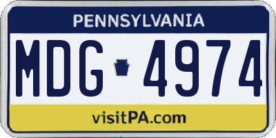 PA license plate MDG4974