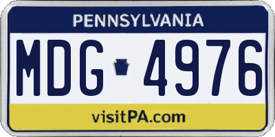 PA license plate MDG4976