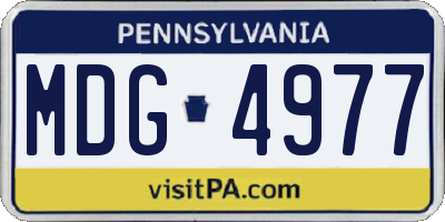 PA license plate MDG4977