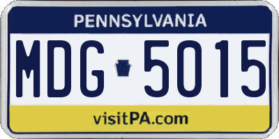 PA license plate MDG5015