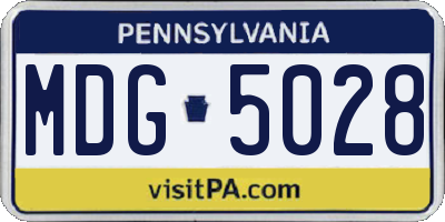 PA license plate MDG5028