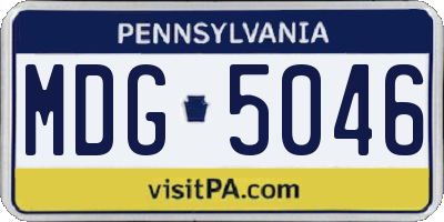 PA license plate MDG5046