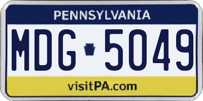 PA license plate MDG5049