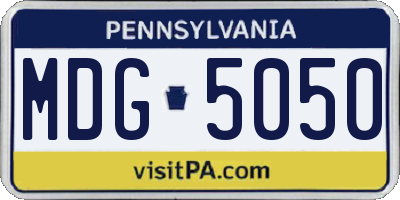 PA license plate MDG5050