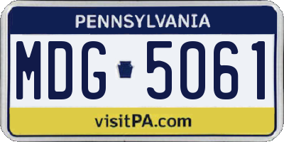 PA license plate MDG5061