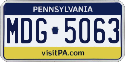 PA license plate MDG5063