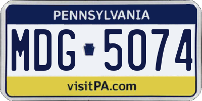 PA license plate MDG5074