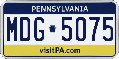 PA license plate MDG5075