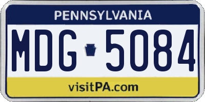 PA license plate MDG5084