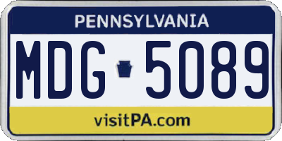 PA license plate MDG5089