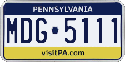 PA license plate MDG5111