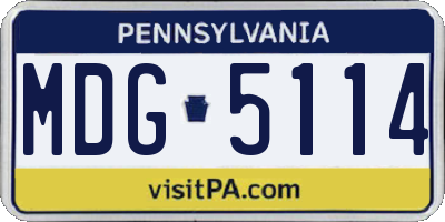 PA license plate MDG5114