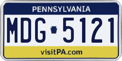 PA license plate MDG5121