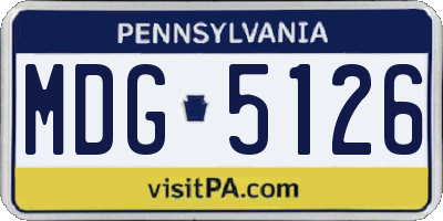 PA license plate MDG5126