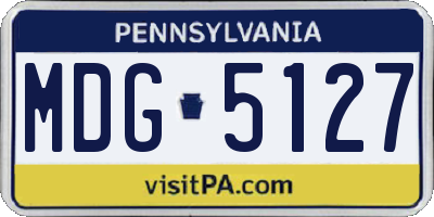 PA license plate MDG5127