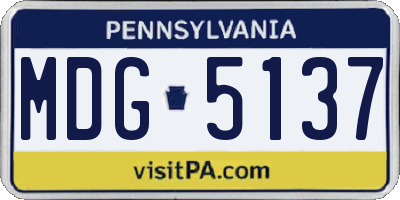 PA license plate MDG5137