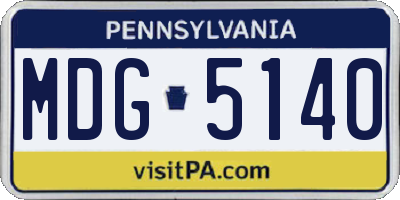 PA license plate MDG5140
